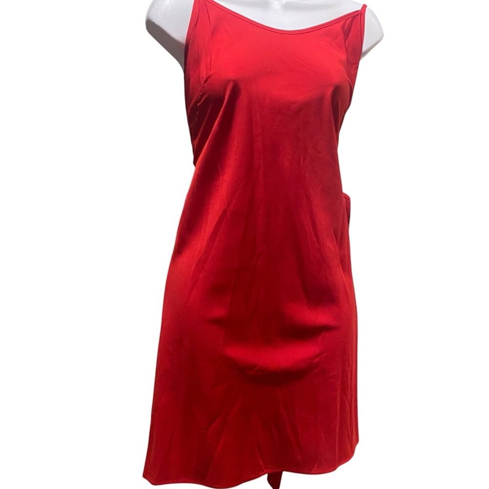 Nanette Lepore Shirt Dress Womens 14 Red Long Sleeve Collared Button Front 2 Pc - Picture 5 of 16